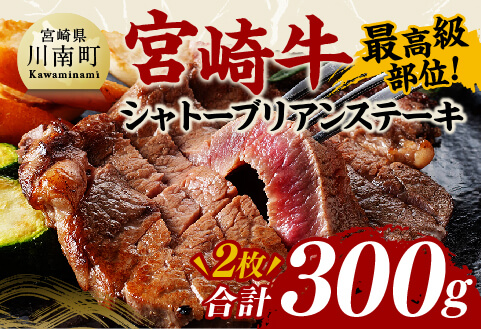 宮崎牛シャトーブリアンステーキ2枚　合計300ｇ【 肉 牛肉 国産 黒毛和牛 宮崎牛 ステーキ シャトーブリアン 宮崎県 川南町 】[D11406]