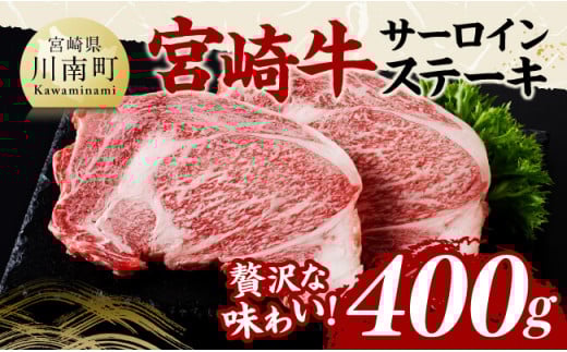宮崎牛 サーロインステーキ 400g 【 肉 牛肉 国産 宮崎県産 黒毛和牛 サーロインステーキ 】[C11407]