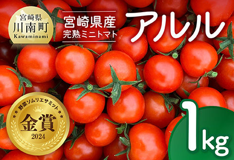 宮崎県産完熟ミニトマト「アルル」1kg 【 新鮮 アルル ミニトマト とまと 野菜 産地直送 宮崎県産川南町産 送料無料 】[C11801]