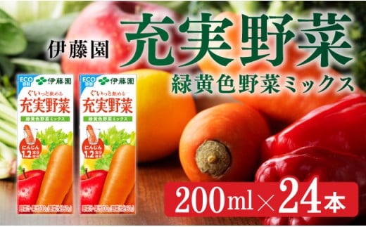 伊藤園 充実野菜 緑黄色野菜ミックス（紙パック）200ml×24本 【伊藤園 飲料類 野菜ジュース 野菜 ジュース ミックスジュース 飲みもの】[E7346]