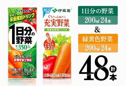 伊藤園　1日分の野菜＆緑黄色野菜（紙パック）48本 【伊藤園 飲料類 野菜 緑黄色 野菜ジュース セット 詰め合わせ 飲みもの】[E7356]