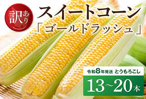【訳あり】令和8年発送　宮崎県産とうもろこし　スイートコーン「ゴールドラッシュ」13～20本【とうもろこし スイートコーン】[C09104]