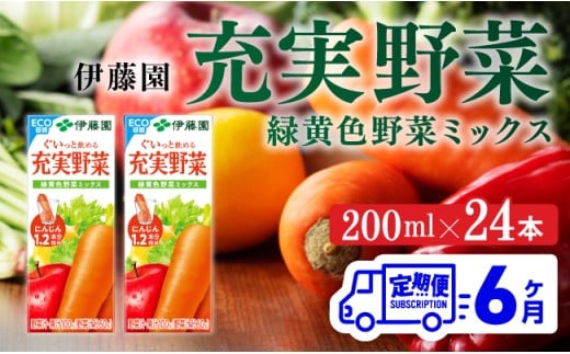 伊藤園 充実野菜 緑黄色野菜ミックス（紙パック）200ml×24本【6ヶ月定期便】 【 全6回 伊藤園 飲料類 野菜ジュース 野菜 ジュース ミックスジュース 飲みもの】[D07321t6]