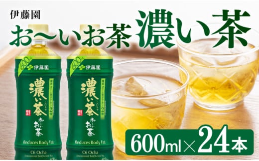 お～いお茶 濃い茶600ml×24本 PET 【 飲料類 ソフトドリンク お茶 ペットボトル 】[C07310]