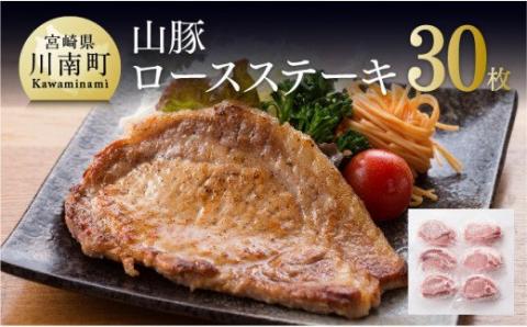 きじょん山豚 ロースステーキ 30枚 豚肉[G7502]