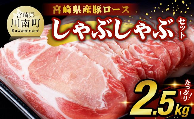 [令和6年6月発送]宮崎県産豚肉ロースしゃぶしゃぶ2.5kg(500g×5) 豚肉[D0609r606]