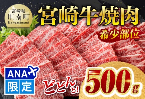 ※※ANA限定※※希少部位!宮崎牛 焼肉 500g (カイノミまたはフランク) 牛肉