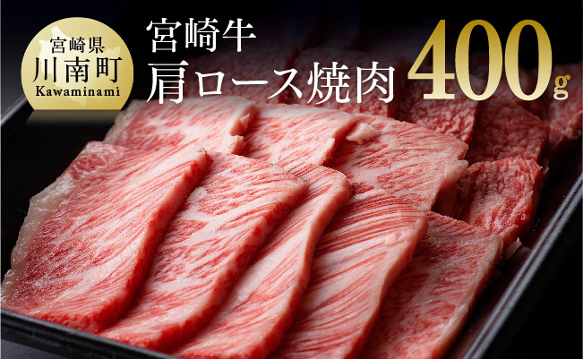 宮崎牛肩ロース焼肉400g 牛肉[D0651]