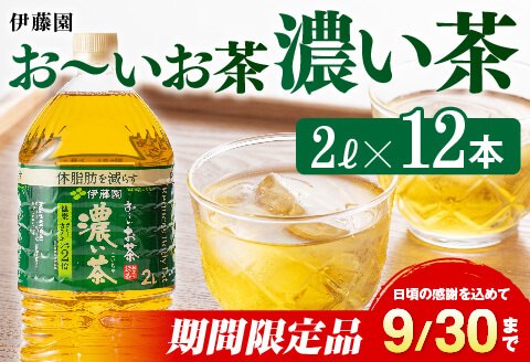 [伊藤園]おーいお茶濃い茶2L×6本×2ケース お茶 緑茶飲料 お茶ソフトドリンク お茶ペットボトル お茶 お茶 備蓄 お茶 宮崎県川南町 お茶 お〜いお茶 [D07340]