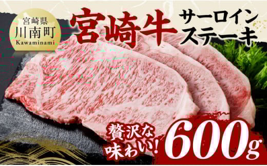宮崎牛 サーロインステーキ 600g 【 肉 牛肉 国産 宮崎県産 黒毛和牛 サーロインステーキ 】[C11408]