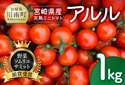 宮崎県産完熟ミニトマト「アルル」1kg [ 新鮮 アルル ミニトマト とまと 野菜 産地直送 宮崎県産川南町産 送料無料 ][D11801]