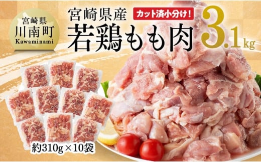 [令和7年1月発送]宮崎県産 若鶏 もも肉 310g×10袋 (3.1kg) 鶏肉[E7204r701]