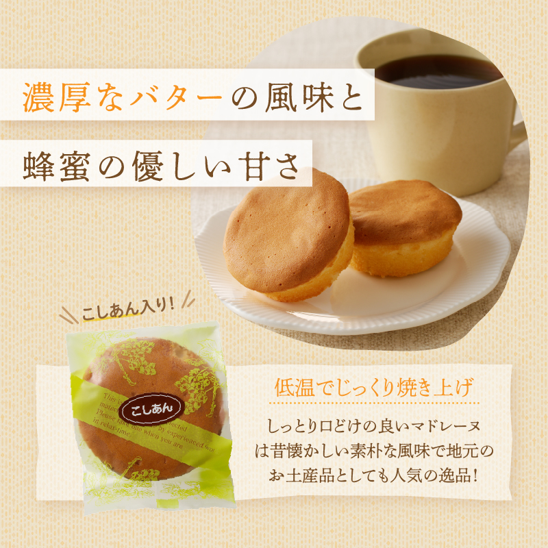 【2週間以内発送】老舗菓子舗のマドレーヌ(こしあん入り) 「計3個・個包装」_T035-011【焼き菓子 スイーツ 詰め合わせ 洋菓子 人気 ギフト 食品 贈り物 お土産 デザート 加工品 送料無料 プレゼント】