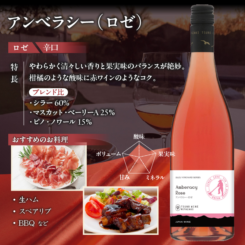 【数量限定】アンベラシー飲み比べ３本セット(レッド・ロゼ・ホワイト)_T014-009【酒 飲料 アルコール 国産 人気 ギフト 食品 お酒 BBQ お土産 限定品 贈り物 送料無料 プレゼント】