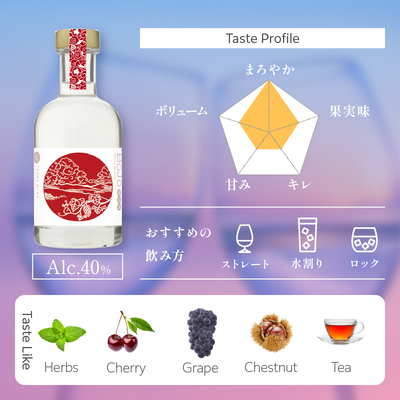 【数量限定】ホワイトブランデーBojo(計1本)_T014-017【人気 ギフト 飲料 食品 お酒 お土産 限定品 贈り物 送料無料 プレゼント 酒 飲料 アルコール 国産】