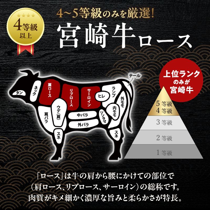 宮崎牛ローススライス(計800g)_T050-006【肉 牛 牛肉 国産 人気 ギフト 食品 おかず お肉 焼肉 BBQ 贈り物 送料無料 プレゼント】