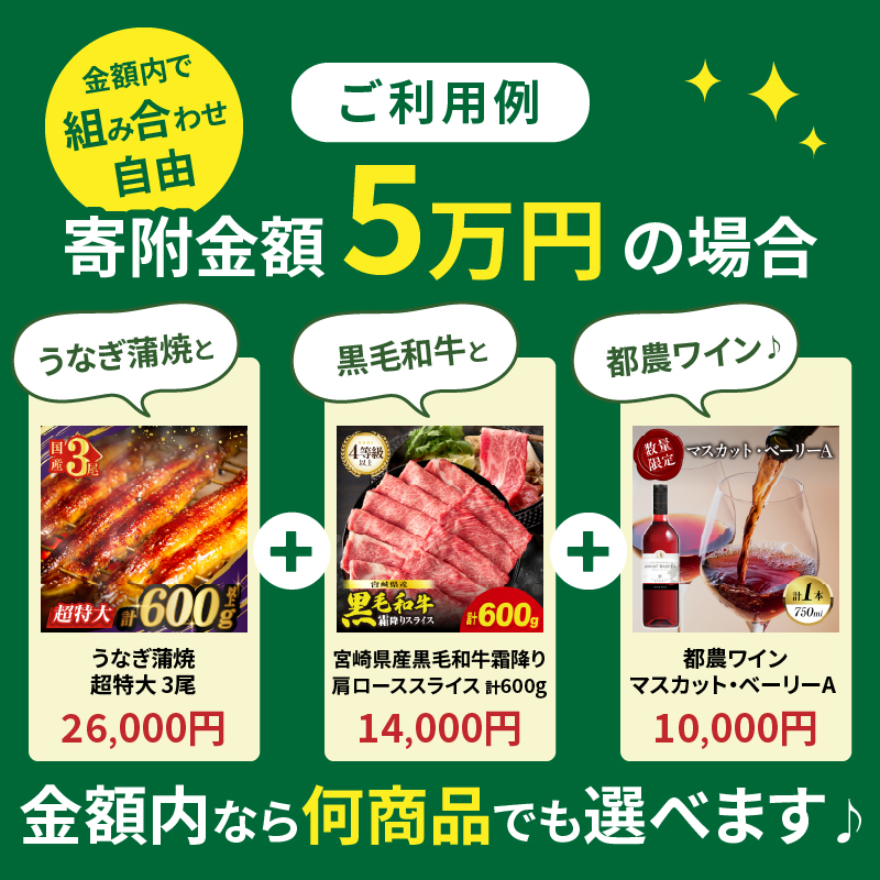≪期限1年間≫あとからセレクト 25,000円コース【ふるさとギフト】 あとから選べる_T998-004【カタログ ギフト 鰻 肉 ワイン 都農町】
