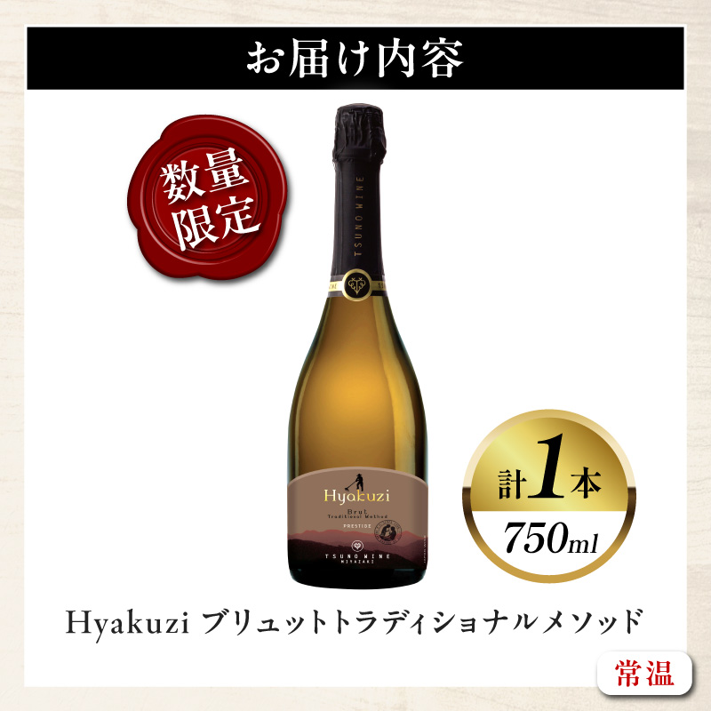 【数量限定】Hyakuzi ブリュット トラディショナル メソッド(計1本)_T014-008【酒 飲料 アルコール 国産 人気 ギフト 食品 お酒 BBQ お土産 限定品 贈り物 送料無料 プレゼント】