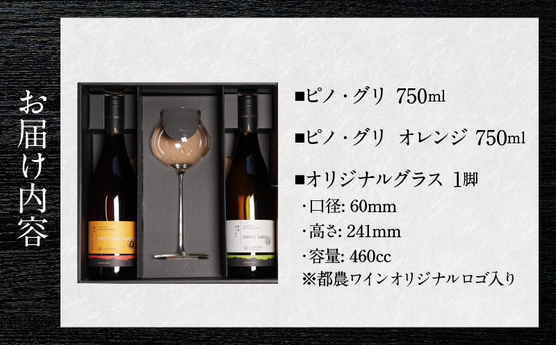 ≪数量限定≫都農ワイン ピノグリ2本&グラスセット 酒 飲料 アルコール 国産 ロナ_T014-021