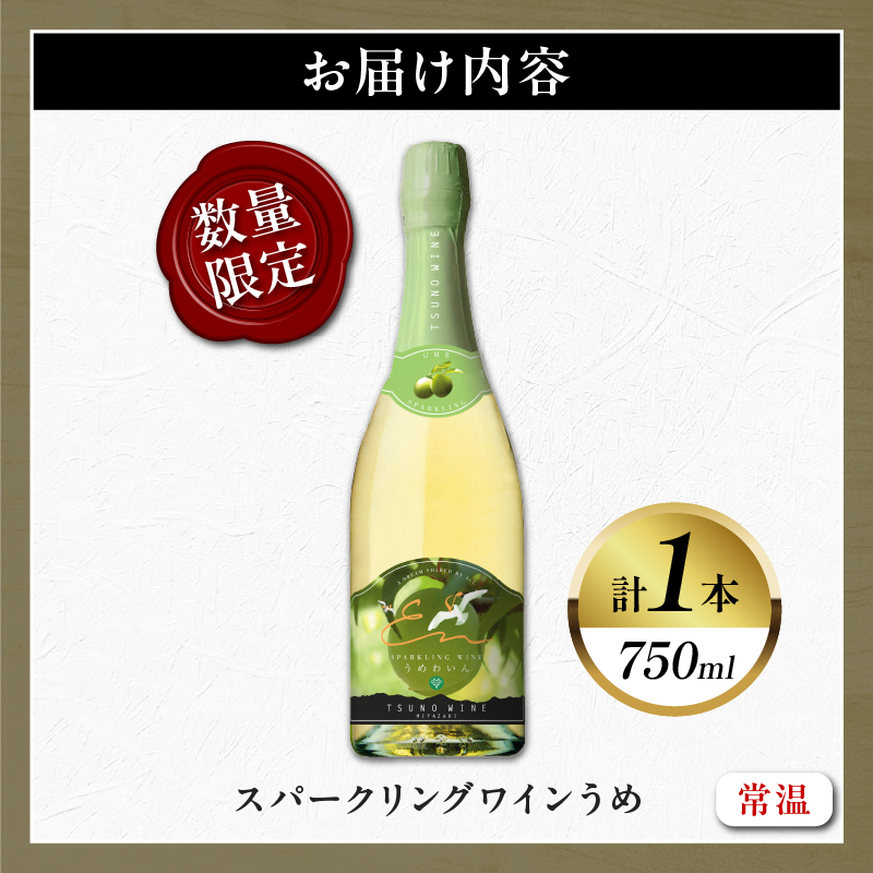 【数量限定】スパークリングワインうめ(計1本) _T014-030【酒 飲料 アルコール 国産 人気 ギフト 飲料 食品 お酒 お土産 限定品 贈り物 送料無料 プレゼント】