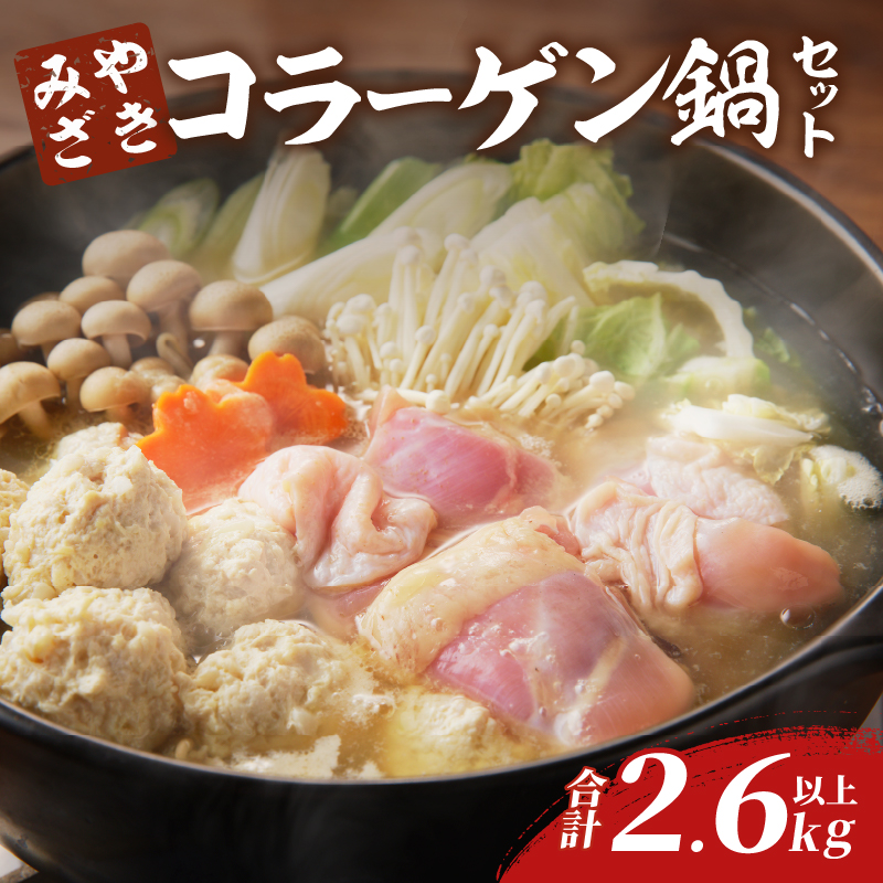 コラーゲン鍋セット(合計2.6kg以上)_T017-0051【肉 鶏 鶏肉 鍋 国産 人気 ギフト おかず 食品 お肉 チキン 小分け 贈り物 送料無料 プレゼント】