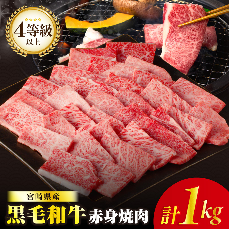 ≪肉質等級4等級以上≫黒毛和牛赤身焼肉(計1kg)_T030-0933【肉 牛 牛肉 国産 人気 ギフト 食品 おかず 焼き肉 BBQ 贈り物 送料無料 プレゼント】