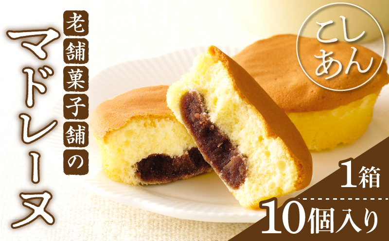 【2週間以内発送】老舗菓子舗のマドレーヌ(こしあん入り)計10個_T035-0041【焼き菓子 スイーツ 詰め合わせ 洋菓子 人気 ギフト 食品 贈り物 お土産 デザート 加工品 送料無料 プレゼント】