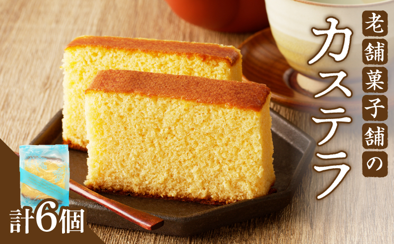 【2週間以内発送】老舗菓子舗のカステラ「計6個・個包装」_T035-018【お菓子 スイーツ 和菓子 本格 人気 ギフト 食品 贈り物 お土産 デザート 加工品 送料無料 プレゼント】