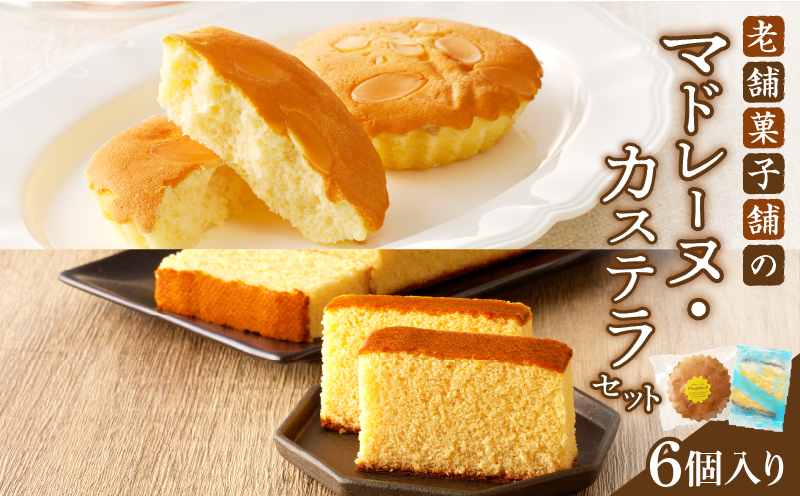 【2週間以内発送】老舗菓子舗のマドレーヌ・カステラセット「合計6個・個包装」 焼き菓子 スイーツ 詰め合わせ 洋菓子_T035-019