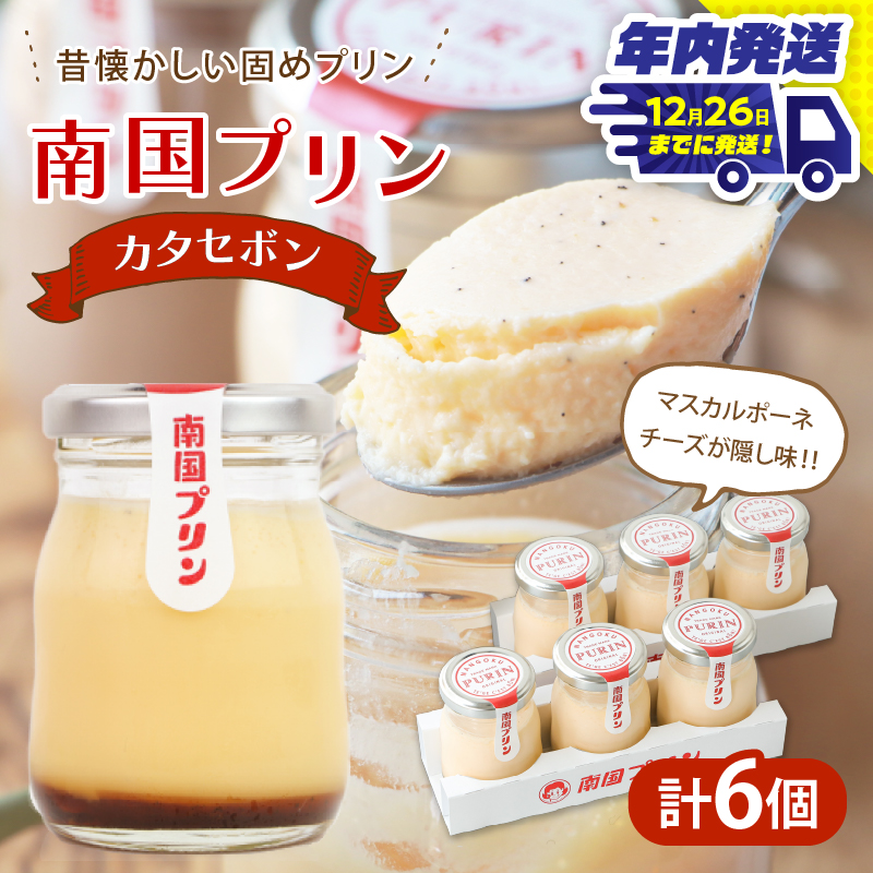 ＼年内発送!!／南国プリン「カタセボン(計6個)」_T038-0021-N【スイーツ 洋菓子 国産 人気 ギフト 食品 贈り物 お土産 デザート 菓子 加工品 送料無料 プレゼント】