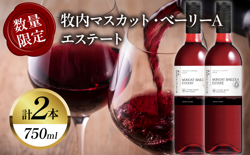 [数量限定]牧内マスカット・ベーリーAエステート 2本セット_T014-056[人気 ギフト 飲料 お酒 BBQ お土産 限定品 贈り物 送料無料 プレゼント ワイン 酒 アルコール 国産]