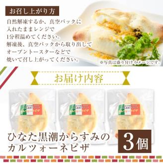 ひなた黒潮からすみのカルツォーネピザ(3個)カラスミ 野菜 チーズ 冷凍 惣菜 イタリアン 宮崎県 門川町【AC-1】【イタリア料理 Bliss】