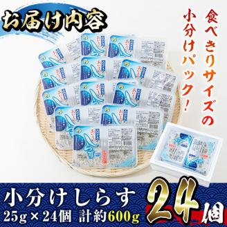 小分けしらすツインパック12個セット(計約600g・25g×2パック×12個)魚 小魚 魚介類 シラス おつまみ カルシウム 個包装 釜揚げ しらす丼 冷凍 子供 海鮮丼 お茶漬け 海鮮 宮崎県 門川町【E-22】【株式会社 水永水産】