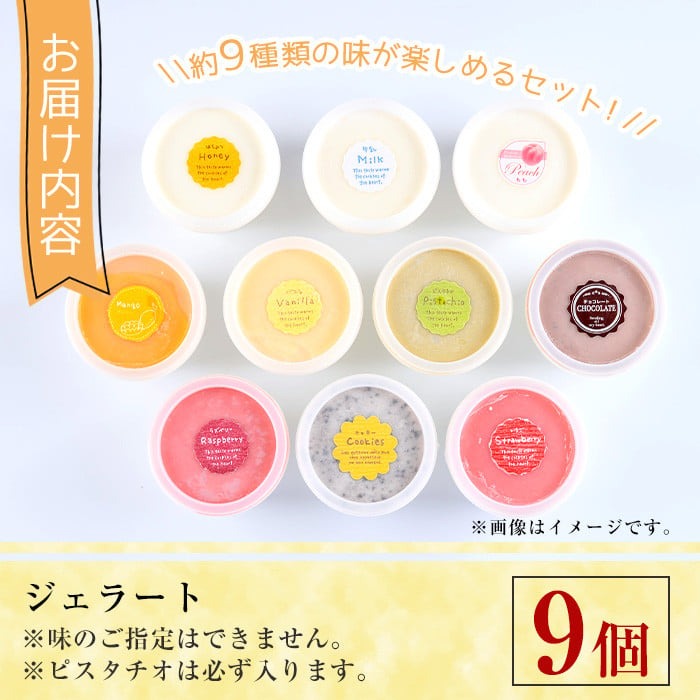 【I-2】＜先行予約受付中！2026年1月から順次発送予定＞自家製こだわり製法！自家製ジェラート(9個)【ミツル・プラス】