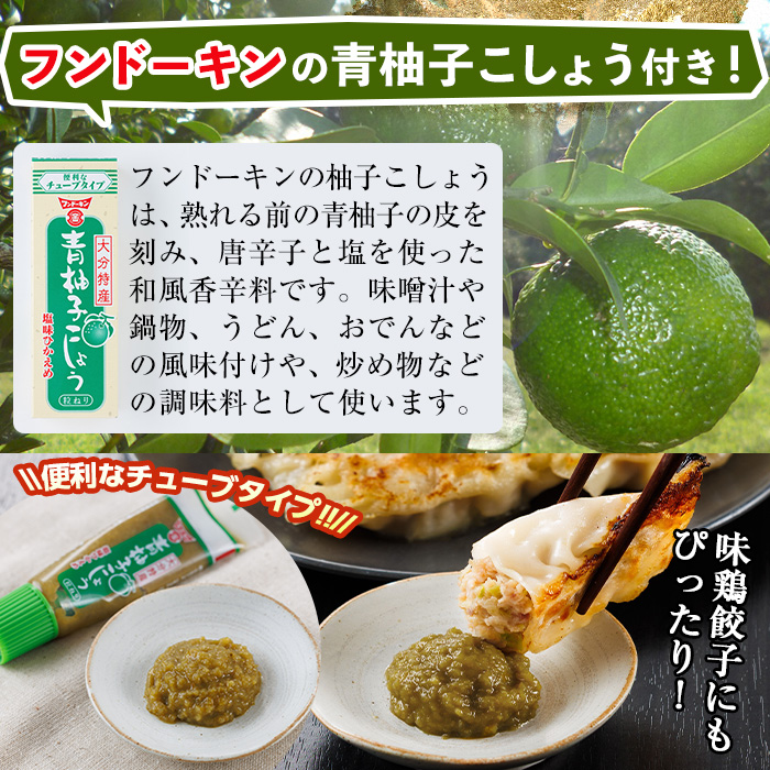 鶏の本場の老舗鶏屋が作る味鶏の餃子セット (計48個・1Pあたり12個入・柚子胡椒30g付き！) 鶏餃子 餃子 鶏肉 ぎょうざ おかず お惣菜 おつまみ 冷凍【V-70】【味鶏フーズ】