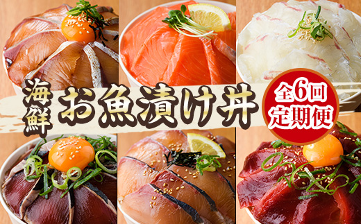 ＜定期便・全6回(連続)＞海鮮 お魚漬け丼 ぶり 真鯛 カンパチ マグロ サーモン カツオのタタキ 定期便 食べ比べ セット 簡単 便利 小分け 個包装 まだい 鰤 鮪 鰹 お取り寄せ 海鮮丼 時短 【UZ-15】【請関水産】