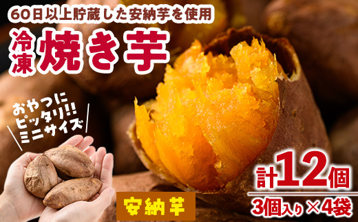 おやつ芋 安納芋 冷凍 焼き芋(計12個・3個入り×4袋) 焼芋 やきいも さつまいも さつま芋 レンジ 安納芋 小分け おやつ 【YO-10】【株式会社陽】