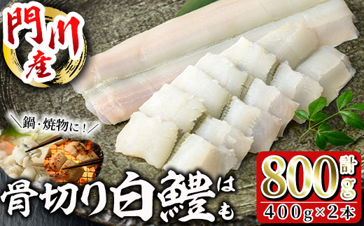 骨切り 白鱧 (計800g・400g×2本) 骨切り済 ハモ はも 天ぷら しゃぶしゃぶ フライ 小分け 冷凍 魚介類 鍋 国産 宮崎県 門川町【O-7】【門川漁業協同組合】