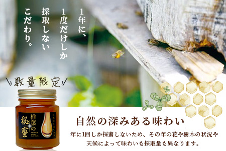 秘境を味わう】【7営業日以内発送】椎葉の秘蜜 【150g×4本】国産天然はちみつ【数量限定】送料無料 宮崎県 椎葉村 秘境 蜂蜜 はちみつ ハチミツ  みつばち ミツバチ 伝統的 養蜂 国産 天然 百花蜜 巣箱 数量限定 季節 希少 150g 600g【MS-09】: 椎葉村ANAのふるさと納税