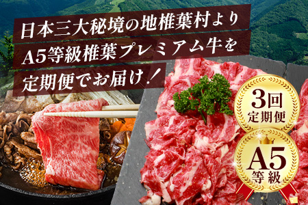 お試し定期便 【 定期便 3回 】 総重量 1,900g 牛肉 椎葉プレミアム牛の スライス肉 ＆ 切り落とし肉 定期便 【 日本三大秘境 椎葉村 育ちの黒毛和牛 】[ 牛肉 椎葉牛 椎葉プレミアム牛 定期便 定期配送 肉 スライス肉 切り落とし肉 A5等級指定 黒毛和牛 ブランド牛 A5ランク おすすめ 送料無料 ] TK-101