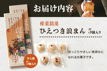 【椎葉銘菓】ひえつき浪まん 2箱(5個入り×2)【椎葉村産 干し柿入りの和菓子】