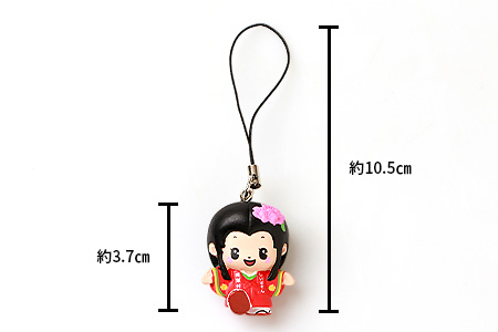 椎葉村公式マスコットキャラクター「おつるちゃん」立体ストラップ