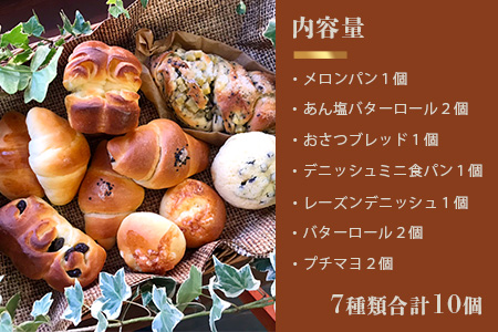 《3ヶ月定期便》【秘境・椎葉村の愛されパン屋さん】天然酵母パン 詰め合わせ 7種10個セット 【送料無料 パン 冷凍 お取り寄せ 3ヶ月 定期便 天然 酵母 詰め合せ セット 低温 長時間熟成 メロンパン あん塩 バターロール おさつ ブレッド デニッシュ ミニ食パン レーズン バターロール マヨ 朝食 手土産 手作り】【NF-27】