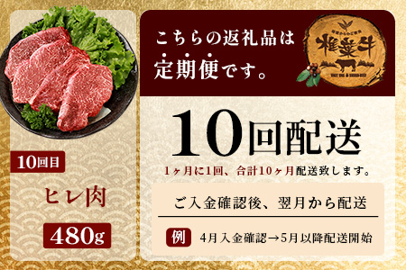 【 定期便 全10回 】 10ヶ月連続でお届け！ 牛肉 オール椎葉牛大満足セット 総重量 5,180g 【 日本三大秘境 椎葉村 育ちの黒毛和牛 】[ 牛肉 ステーキ 精肉 ホルモン モモ肉 ヒレ肉 定期便 定期配送 肉 スライス肉 サーロイン A5等級指定 黒毛和牛 ブランド牛 A5ランク おすすめ 送料無料 ] TK-105