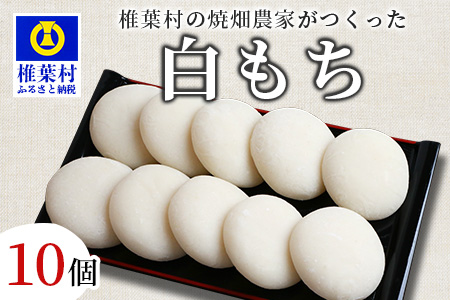 焼畑農家がつくった 白もち 10個【日本三大秘境の地「椎葉村」からお届け】[送料無料 宮崎県 宮崎 椎葉村 椎葉 餅 もち モチ 白餅 しろもち 焼き餅 焼餅 お雑煮 雑煮 正月 お祝い 祝い 美味しい うまい おぞうに ぞうに やきもち もち米 焼きもち]【YS-48】
