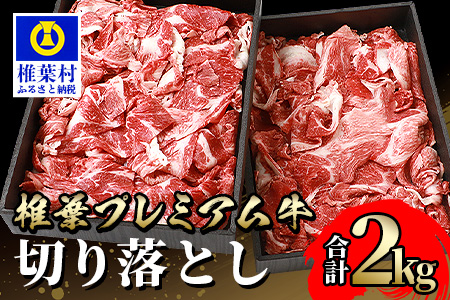 宮崎県産 椎葉プレミアム牛 切り落とし 2kg［宮崎県 椎葉村 国産 国産牛 黒毛和牛 和牛 牛 牛肉 赤身 肉 お肉 a4 A4 焼肉 カレー シチュー バーベキュー 炒め物 冷凍］【TK-50】
