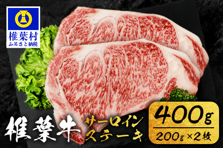 宮崎県産 椎葉牛 サーロインステーキ 200ｇ×2枚 計400g TK-84 [宮崎県 椎葉村 牛肉 牛 肉 お肉 人気 おすすめ 和牛 黒毛和牛]