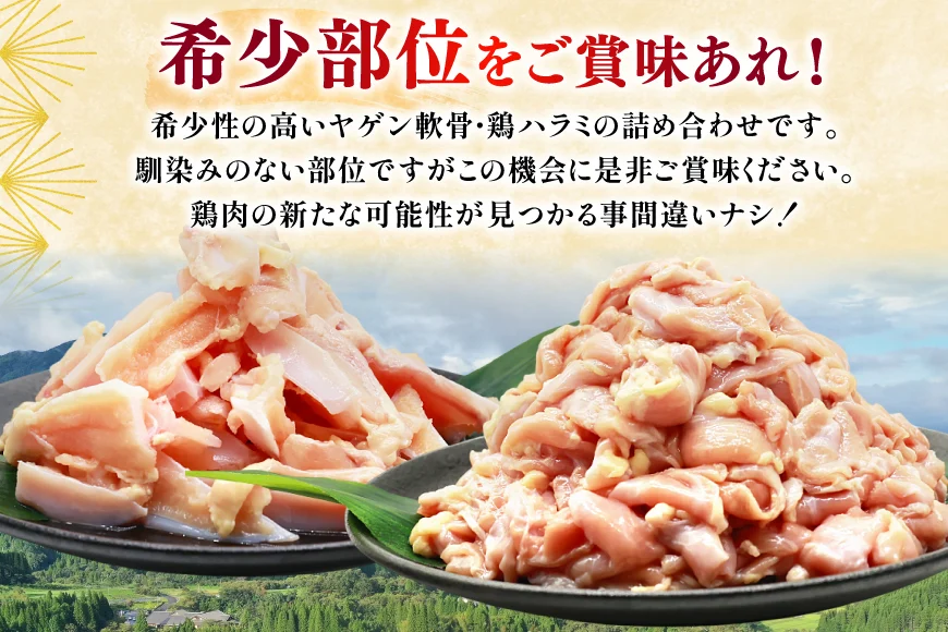 鶏肉 詰め合わせ 宮崎県産 若鶏 鶏ハラミ 鶏ヤゲン軟骨 各1kg 計2kg [ミヤケイフード 宮崎県 美郷町 31bp0022] 小分け 冷凍 はらみ ハラミ 鶏はらみ ヤゲン 軟骨 ヤゲン軟骨 鶏