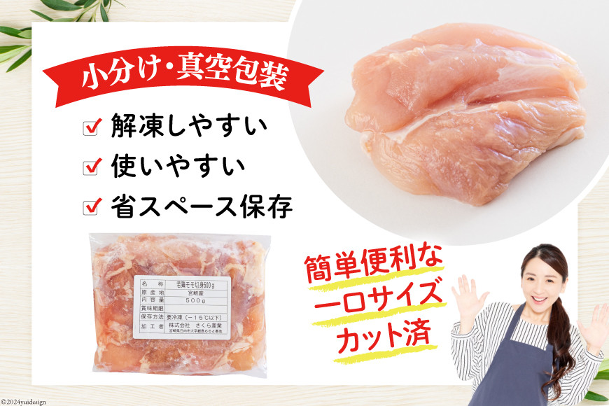 鶏肉 12回 定期便 もも肉 若鶏もも肉 切身 500g ×6p 総計 36kg [九州児湯フーズ 宮崎県 美郷町 31ai0027] 冷凍 小分け 若鶏 もも モモ 鳥もも肉 鶏 真空パック カット