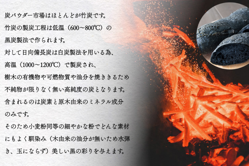 食用 日向備長炭 パウダー 500g 業務用 [グリーンノーム 宮崎県 美郷町 31ar0009] 粉 炭 宮崎県 着色料 お菓子 調味料 飲料 炭素 ミネラル 料理 粉末 デトックス 送料無料